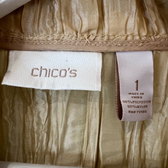 Chico's Gold Crinkle Jacket - Picture 5 of 6